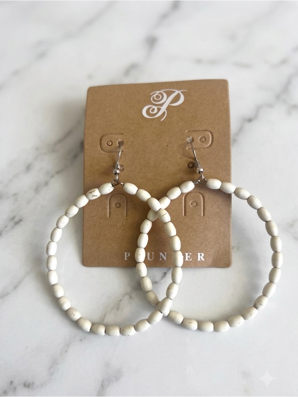 Plunder Western Boho Faux Turquoise Beaded
Hoop Earrings